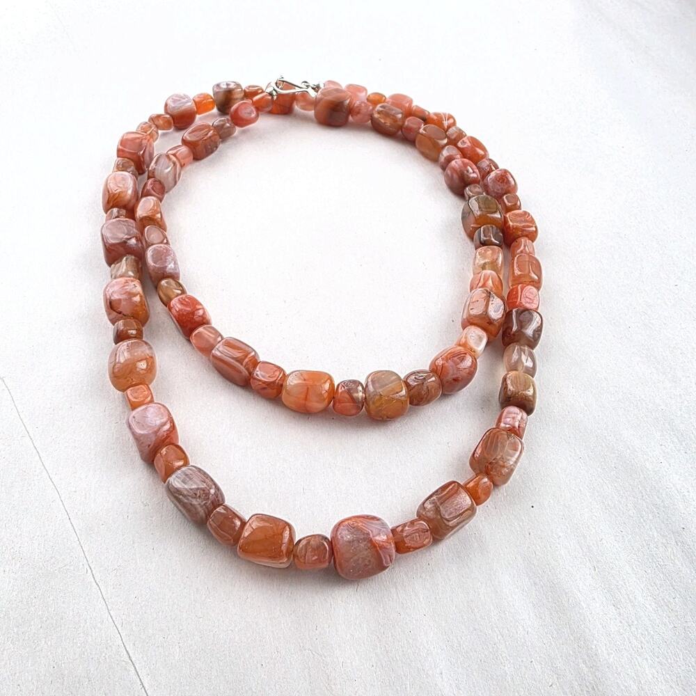 Jay King Mine‎ Finds Carnelian Red Agate Sterling Silver 925 New 36"
